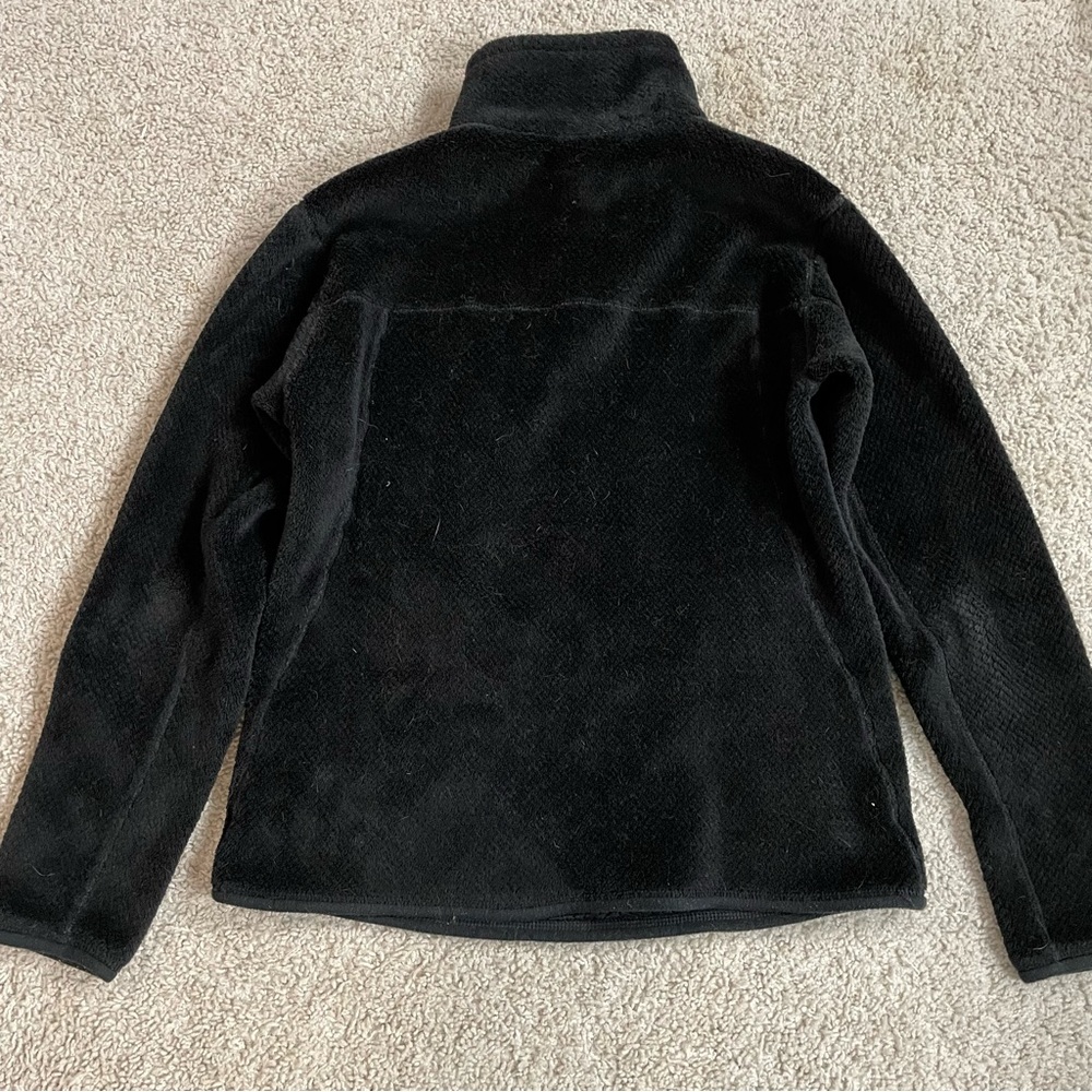 Womens PATAGONIA Plush POLARTEC Thermal Pro FLEECE Snap - T BLACK Pullover SHIRT - Picture 4 of 5